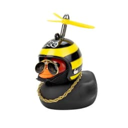 Rubber Duck Toy Car Ornaments Yellow Duck Car Dashboard Decorations Cool Glasses Duck with Propeller Helmet