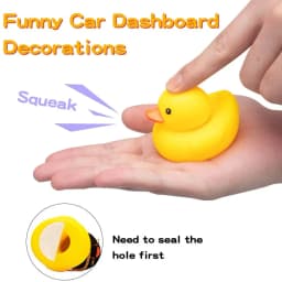 Rubber Duck Toy Car Ornaments Yellow Duck Car Dashboard Decorations Cool Glasses Duck with Propeller Helmet