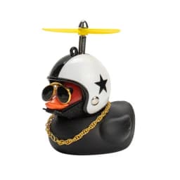 Rubber Duck Toy Car Ornaments Yellow Duck Car Dashboard Decorations Cool Glasses Duck with Propeller Helmet