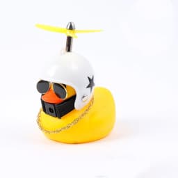 Rubber Duck Toy Car Ornaments Yellow Duck Car Dashboard Decorations Cool Glasses Duck with Propeller Helmet