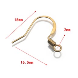 100Pcs/Lot Brass Coil French Hook Ear Wires Flattened Fish Hook Connectors Hypoallergenic For Diy Drop Earrings Jewelry Making