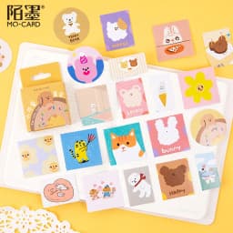 45 PCS Boxed Stickers Cartoon Animal Cute Avocado Bullet Journaling Decoration Sticker Flakes Scrapbooking School Supplies