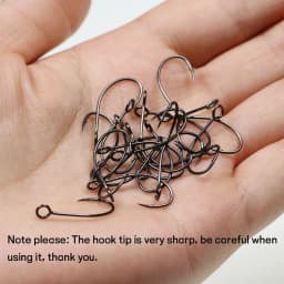 WIFREO 30pcs Carbon Steel Fishing Hook Big Eye Single Hook Fly Fishing Hooks Barbed Spoon Lure Hook Size 2 4 6 8 10 12