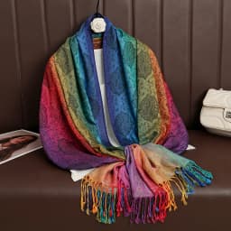 Colorful Flowers Jacquard Winter Cotton Scarf Lady Design Warm Wrap Pashmina Scarves Women Shawl Female Bohemia Foulard Hijab