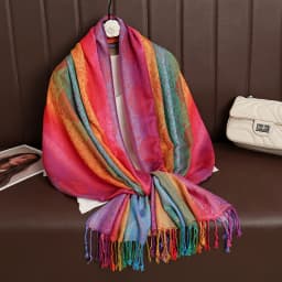 Colorful Flowers Jacquard Winter Cotton Scarf Lady Design Warm Wrap Pashmina Scarves Women Shawl Female Bohemia Foulard Hijab