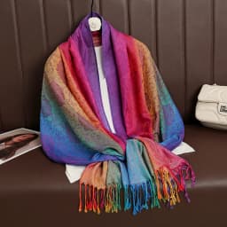Colorful Flowers Jacquard Winter Cotton Scarf Lady Design Warm Wrap Pashmina Scarves Women Shawl Female Bohemia Foulard Hijab