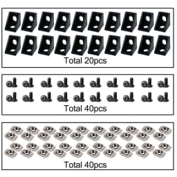20Pcs Aluminum Profile Connector for Slot 6mm 2020 Series Aluminum Extrusion Profile Rail Accessories