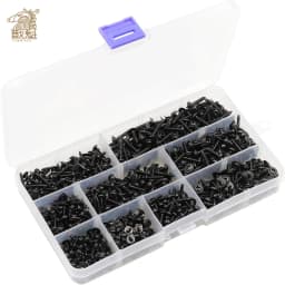 900pcs M2.3 M2.6 M3 Hardware Black Screw PWA Cross Round Head With Cushion Self-tapping Screw Pan Head