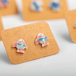 Porcelain Multicolor Ceramic Earrings Anti-allergic Cartoon cute little animal jewelry #LY531 Набор бижутерия для женщин