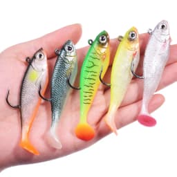 1PCS Silicone Soft Bait 75mm/9.5g Swim Tail Jigging Wobblers Fishing Lure Artificial Spoon Rubber Baits Sea Bass Pike Tackle