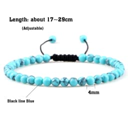 4mm Stone Beads Adjustable Bracelet For Men Natural Tiger Eye Lava Chalcedony Onyx Woven Bracelets Women Yoga Jewelry Pulseras