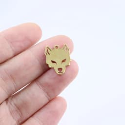 10pcs 20mm Wholesale Stainless Steel Wolf Head Charms Pendant DIY Necklace Earrings Bracelets Unfading Colorless 2 Colors