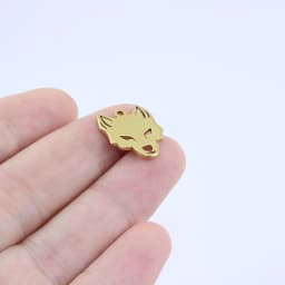 10pcs 20mm Wholesale Stainless Steel Wolf Head Charms Pendant DIY Necklace Earrings Bracelets Unfading Colorless 2 Colors