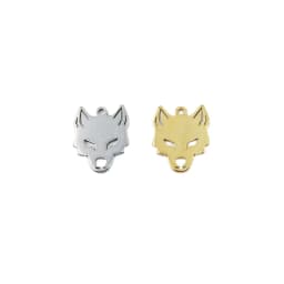 10pcs 20mm Wholesale Stainless Steel Wolf Head Charms Pendant DIY Necklace Earrings Bracelets Unfading Colorless 2 Colors