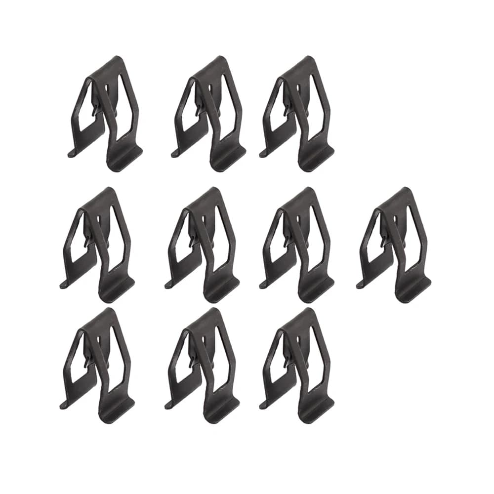 10Pcs Universal Car Front Console Dash Dashboard Auto Fender Body Door Panel Decorative Metal Retainer Black Rivet Fastener Clip