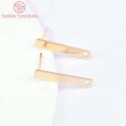 (2691)10PCS 15x3MM Hole 2MM 24K Gold Color Brass Rectangle Stud Earrings High Quality Diy Jewelry Findings Accessories