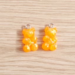 10pcs 11*20mm Candy Colors Cute Animal Gummy Bear Charms for Making Drop Earrings Pendants Necklaces Keychain Jewelry Findings
