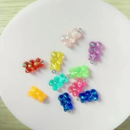 10pcs 11*20mm Candy Colors Cute Animal Gummy Bear Charms for Making Drop Earrings Pendants Necklaces Keychain Jewelry Findings