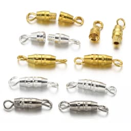 50pcs 16x2mm Cylinder Fasteners Buckles Closed Beading End Clasp Screw Clasps For DIY Jewelry Making Bracelet Necklace Connector