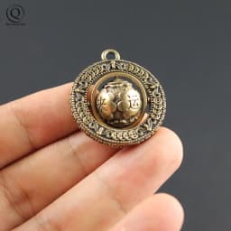 Chinese Characters Blessing Globe Keychain Fashion Rotating Money Lucky Copper Ball Keychain Jewelry For Men Women Birthday Gift