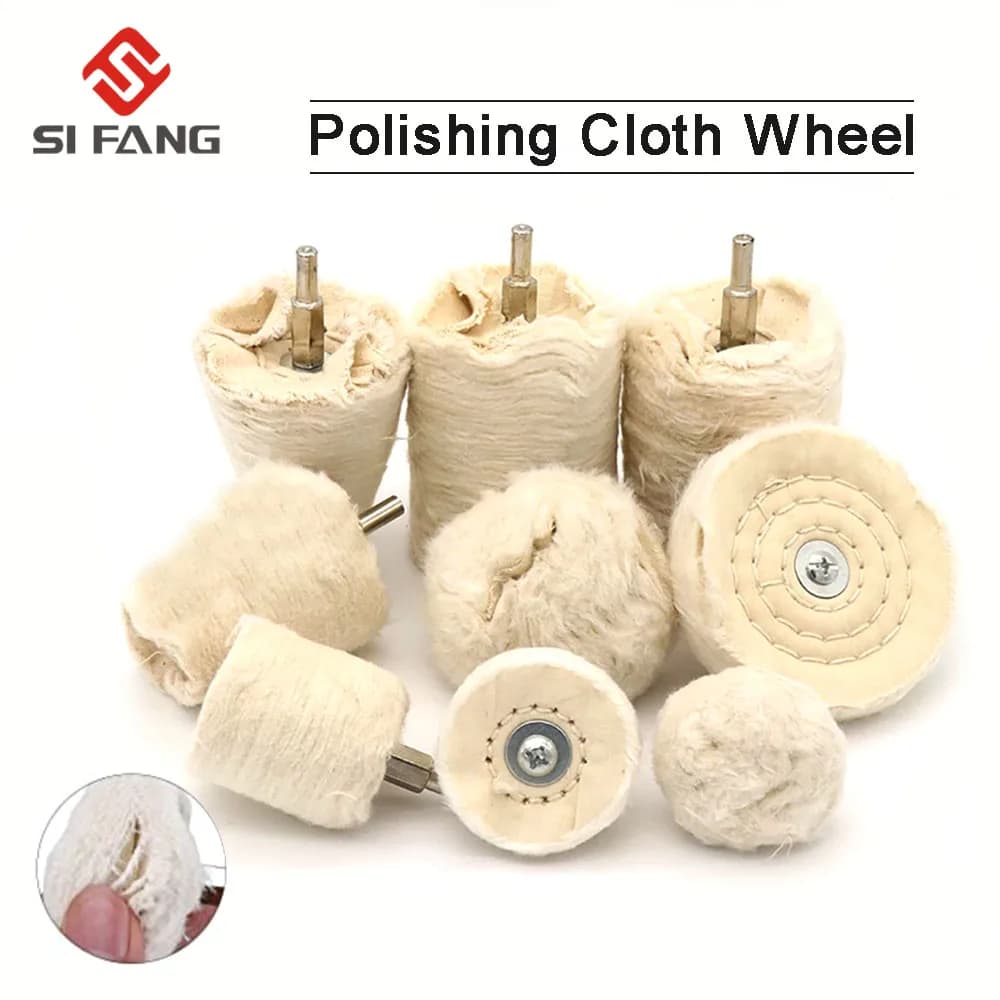 1Pc Cotton Polishing Wheels Cloth Buffing Wheel Grinder for Jewelry Wood Metal Abrasive Tools For Drill With 1/4'' Shank