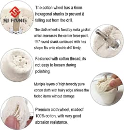 1Pc Cotton Polishing Wheels Cloth Buffing Wheel Grinder for Jewelry Wood Metal Abrasive Tools For Drill With 1/4'' Shank