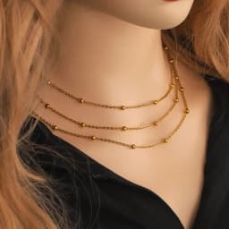 2M Stainless Steel Beaded Ball Cable Rolo Chains Bulk Plating Gold Chain for Jewelry Making Supplies Necklace Wholesale Items