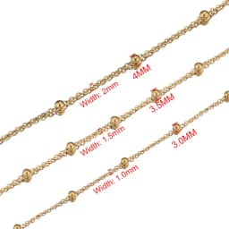 2M Stainless Steel Beaded Ball Cable Rolo Chains Bulk Plating Gold Chain for Jewelry Making Supplies Necklace Wholesale Items