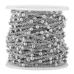 2M Stainless Steel Beaded Ball Cable Rolo Chains Bulk Plating Gold Chain for Jewelry Making Supplies Necklace Wholesale Items