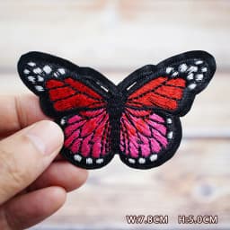 Color Butterfly Purple Pink Yellow DIY Patches Embroidery For T-Shirt Iron On Appliques Clothes Jeans Stickers Badges Parche