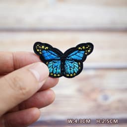 Color Butterfly Purple Pink Yellow DIY Patches Embroidery For T-Shirt Iron On Appliques Clothes Jeans Stickers Badges Parche