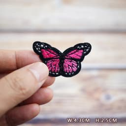 Color Butterfly Purple Pink Yellow DIY Patches Embroidery For T-Shirt Iron On Appliques Clothes Jeans Stickers Badges Parche