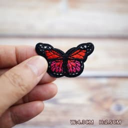 Color Butterfly Purple Pink Yellow DIY Patches Embroidery For T-Shirt Iron On Appliques Clothes Jeans Stickers Badges Parche