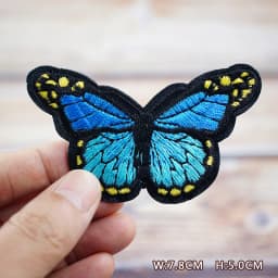 Color Butterfly Purple Pink Yellow DIY Patches Embroidery For T-Shirt Iron On Appliques Clothes Jeans Stickers Badges Parche