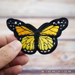Color Butterfly Purple Pink Yellow DIY Patches Embroidery For T-Shirt Iron On Appliques Clothes Jeans Stickers Badges Parche