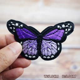 Color Butterfly Purple Pink Yellow DIY Patches Embroidery For T-Shirt Iron On Appliques Clothes Jeans Stickers Badges Parche