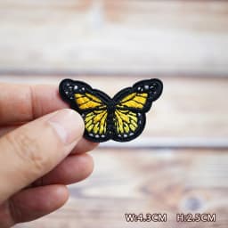 Color Butterfly Purple Pink Yellow DIY Patches Embroidery For T-Shirt Iron On Appliques Clothes Jeans Stickers Badges Parche