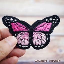 Color Butterfly Purple Pink Yellow DIY Patches Embroidery For T-Shirt Iron On Appliques Clothes Jeans Stickers Badges Parche