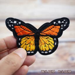 Color Butterfly Purple Pink Yellow DIY Patches Embroidery For T-Shirt Iron On Appliques Clothes Jeans Stickers Badges Parche