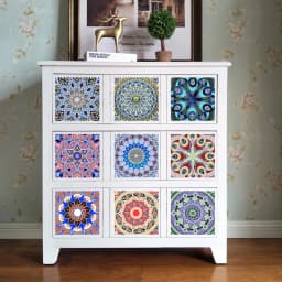 10/15/20cm Mandala Style Matte Surface Tile Sticker Peel & Stick Decoration Film For Tiles /Ground in Kitchen Wardrobe Wallpaper