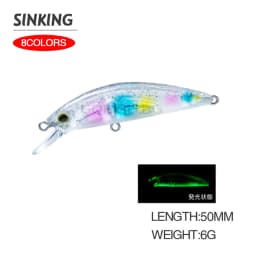 5cm 6g Fishing Lure Hardcore LG Heavy Minnow 50S Wobbler Sinking Jerkbait Swimbait Artificial Hard Bait Trout Bait Bass Bait