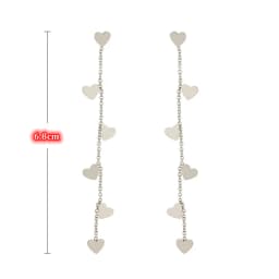 316L Stainless Steel New Fashion Upscale Jewelry Sweet Cute Long Tassel Dangle Love Heart Drop Earrings For Women Couples Gift