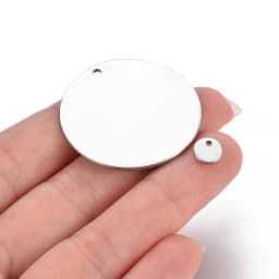 20pcs Wholesale 6-35mm Stainless Steel Charms Round Dog Tag Pendants Stamping Blanks For Necklaces DIY Jewelry Making