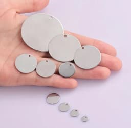 20pcs Wholesale 6-35mm Stainless Steel Charms Round Dog Tag Pendants Stamping Blanks For Necklaces DIY Jewelry Making