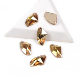 YANRUO 3256 All Sizes Metallic Sunshine Galactic Sewn Rhinestones Glass Strass Gold Stones Flat Back Crystals For Decoration