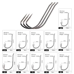 FTK Long Shank SODE Fishing Hook 5#-16# Fish Hooks High Carbon Steel Sharp Barbed Offset Narrow Bait Hook