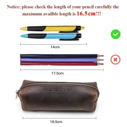 CONTACT'S FAMILY Vintage Genuine Leather Pencil Cases For Girls Boys Storage Pens Pouch Holder School Stationery Bags