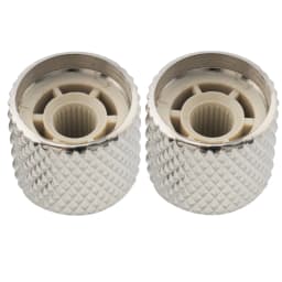 Musiclily Pro Fine 24 Splines Steel Dome Push-on Control Knob 18mm for USA Made Guitar Bass Potentiometers (Set of 2)