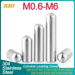 10-50pcs Round Head Cylindrical Pin Locating Dowel 304 Stainless Steel M0.6 M0.8 M1 M1.2 M1.5 M1.8 M2 M2.3 M2.5 M2.8 M3 M4 M5 M6