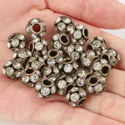 8mm 10mm 12mm Big Hole Rhinestone Crystal Rondelle Beads Copper Spacer Charms Beads for Jewelry Making DIY Bracelet Accessories